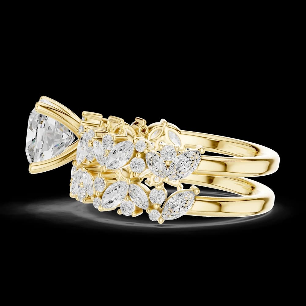 Cushion Cut Marquise Lab Grown Diamond Ring - Image 6 Cushion Cut Marquise Lab Grown Diamond Ring, view 6 of 6