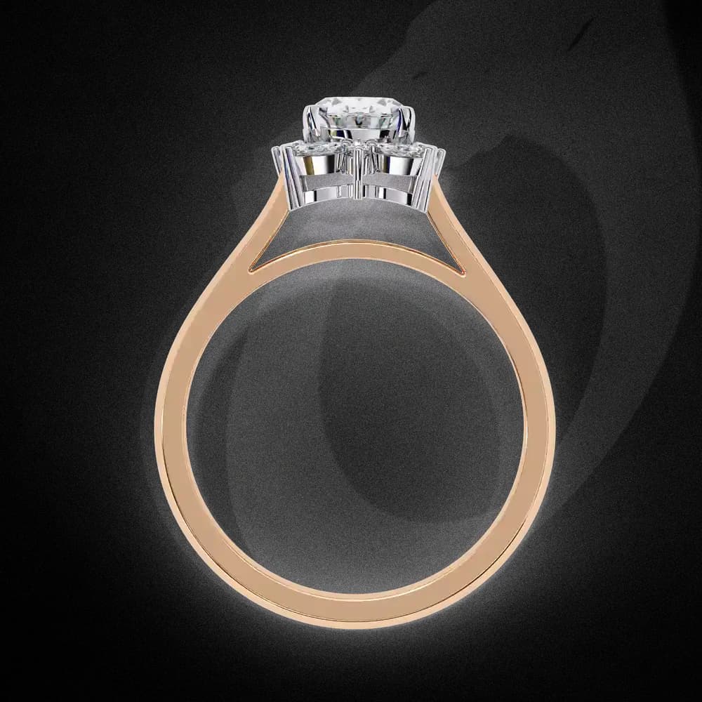 Floral Halo Lab Grown Diamond Engagement Ring - Image 2 Floral Halo Lab Grown Diamond Engagement Ring, view 2 of 4