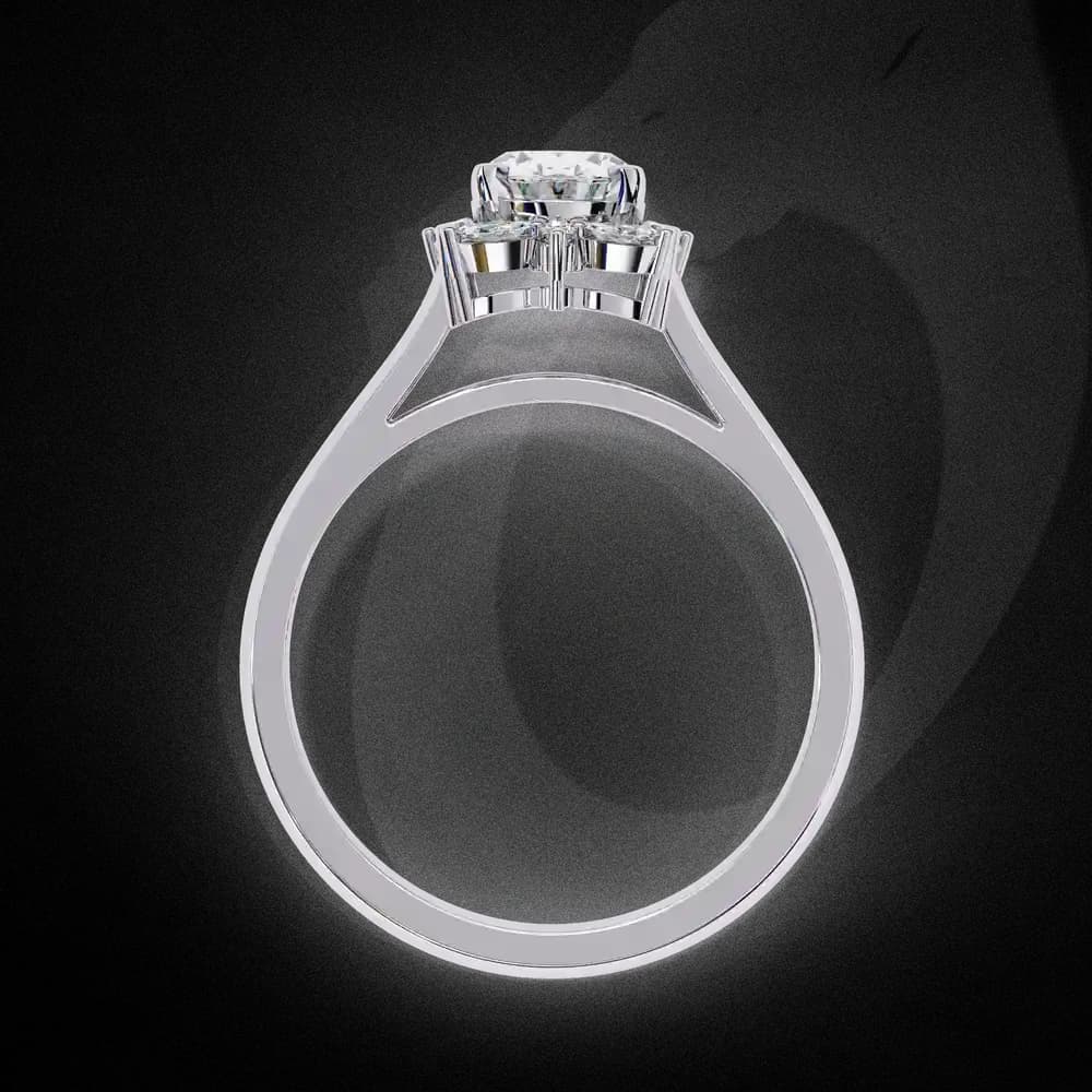 Floral Halo Lab Grown Diamond Engagement Ring - Image 3 Floral Halo Lab Grown Diamond Engagement Ring, view 3 of 4