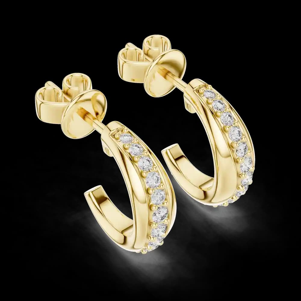 Fluid Pear Silhouette Lab Grown Diamond Earrings - Image 3 Fluid Pear Silhouette Lab Grown Diamond Earrings, view 3 of 4