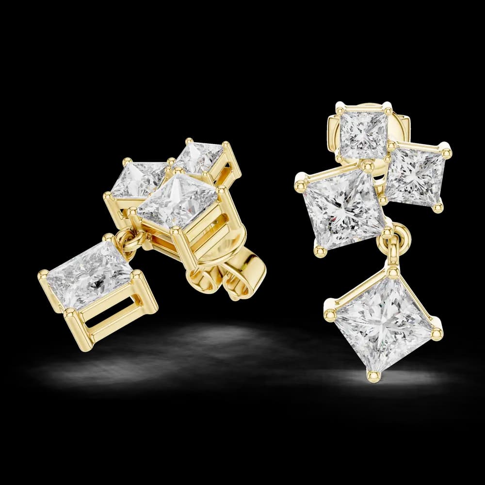 Flush Bezel Set Lab Grown Diamond Earrings - Image 2 Flush Bezel Set Lab Grown Diamond Earrings, view 2 of 4