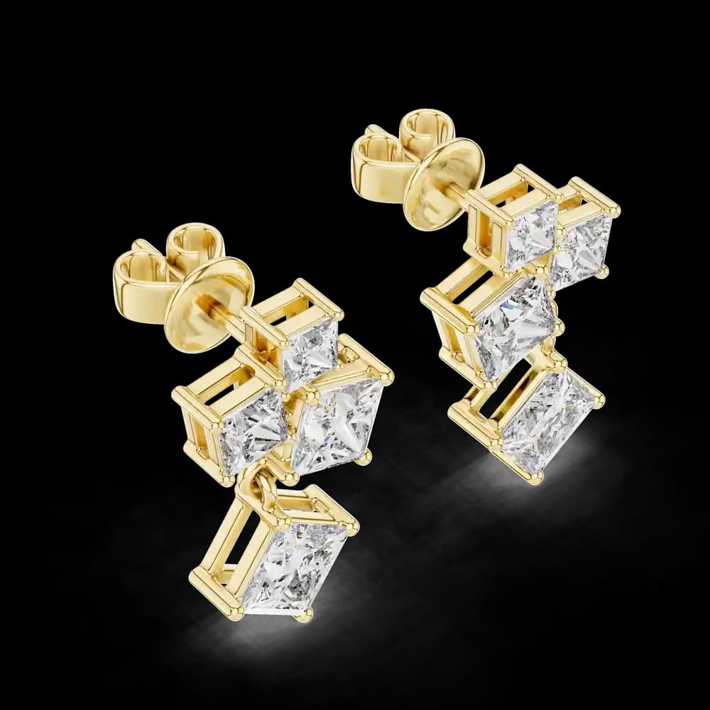 Flush Bezel Set Lab Grown Diamond Earrings - Image 3 Flush Bezel Set Lab Grown Diamond Earrings, view 3 of 4