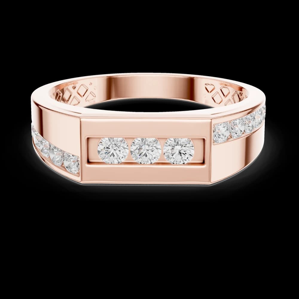 Channel Set Center Trio Lab Grown Diamond Band - Image 1 Channel Set Center Trio Lab Grown Diamond Band, view 1 of 6