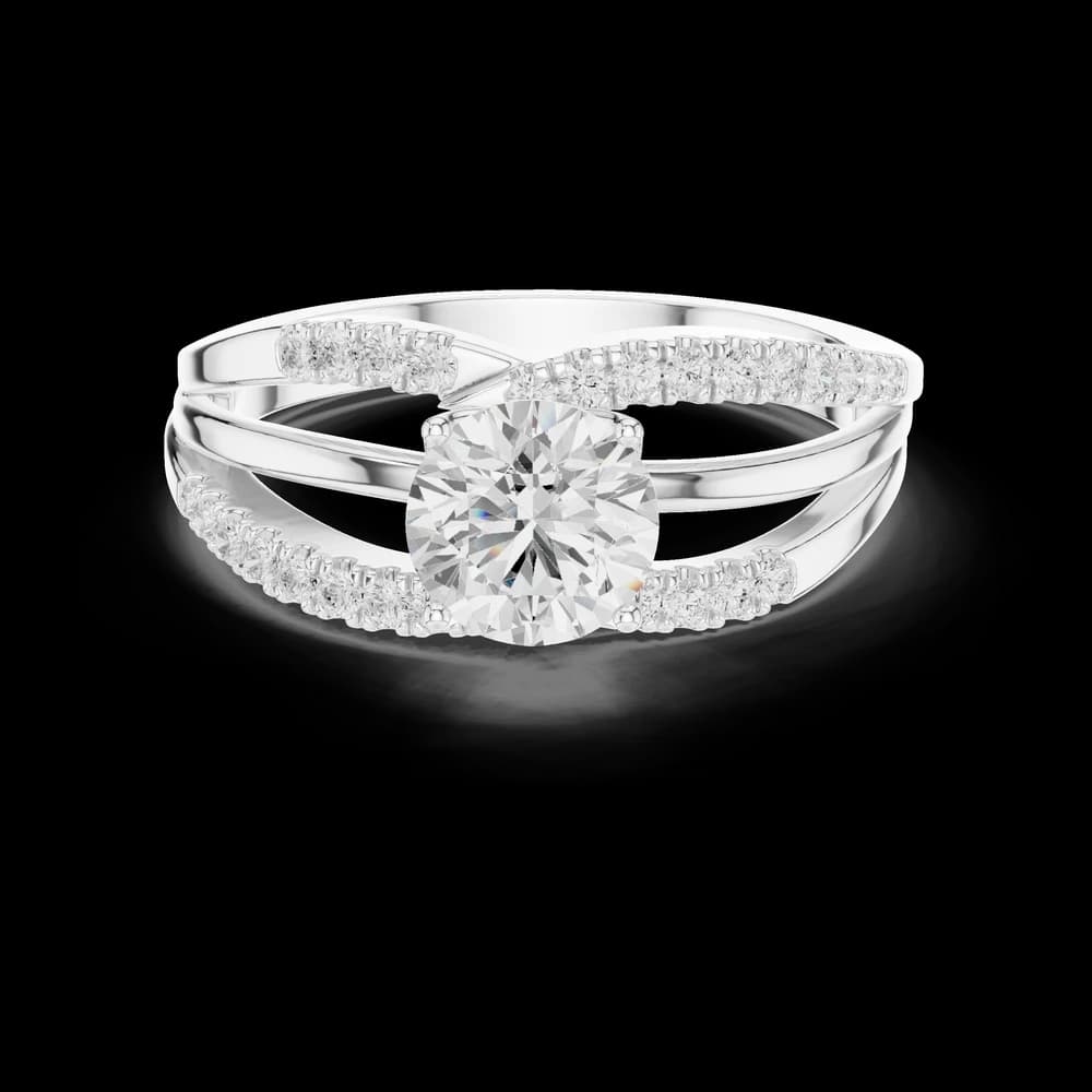 Fluted Basket Lab Grown Diamond Ring - Image 2 Fluted Basket Lab Grown Diamond Ring, view 2 of 6