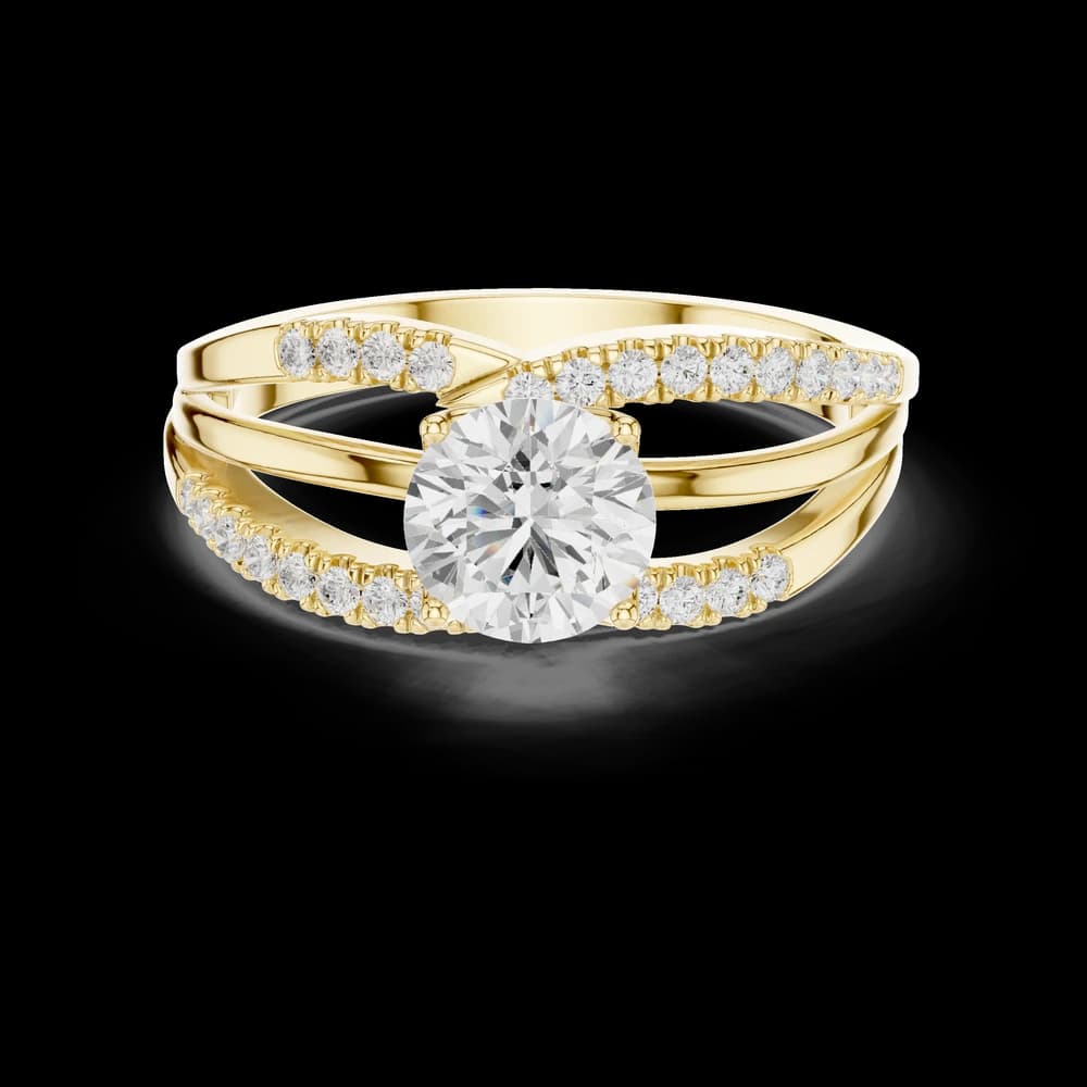 Fluted Basket Lab Grown Diamond Ring - Image 3 Fluted Basket Lab Grown Diamond Ring, view 3 of 6