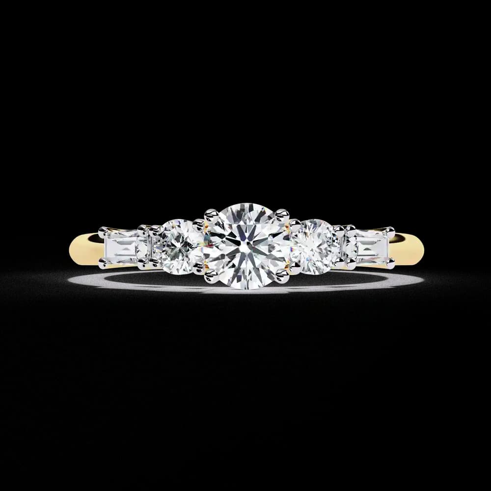 Contemporary Multi-Stone Lab Grown Diamond Ring - Image 1 Contemporary Multi-Stone Lab Grown Diamond Ring, view 1 of 5