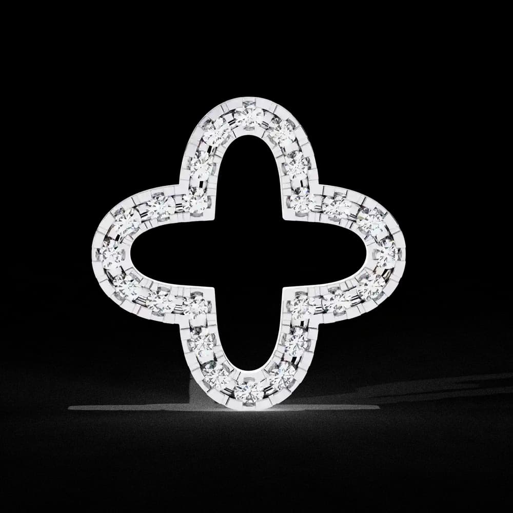 Four-Leaf Clover Lab Grown Diamond Stud Earrings - Image 20 Four-Leaf Clover Lab Grown Diamond Stud Earrings, view 20 of 22