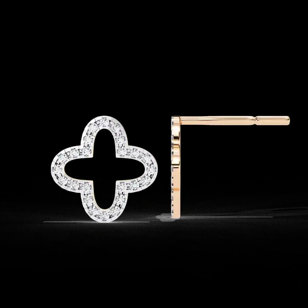 Four-Leaf Clover Lab Grown Diamond Stud Earrings - Image 22 Four-Leaf Clover Lab Grown Diamond Stud Earrings, view 22 of 22