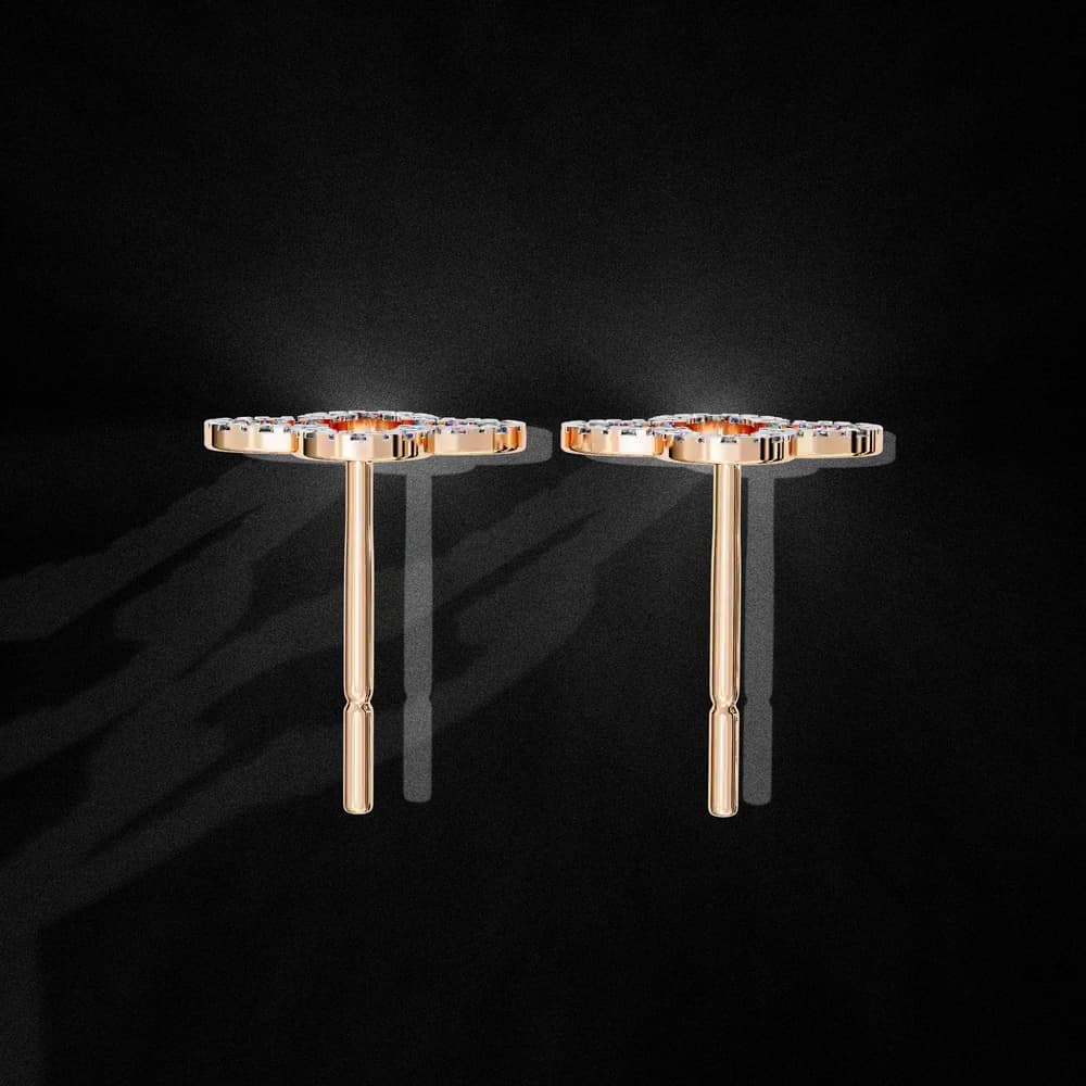 Four-Leaf Clover Lab Grown Diamond Stud Earrings - Image 4 Four-Leaf Clover Lab Grown Diamond Stud Earrings, view 4 of 22