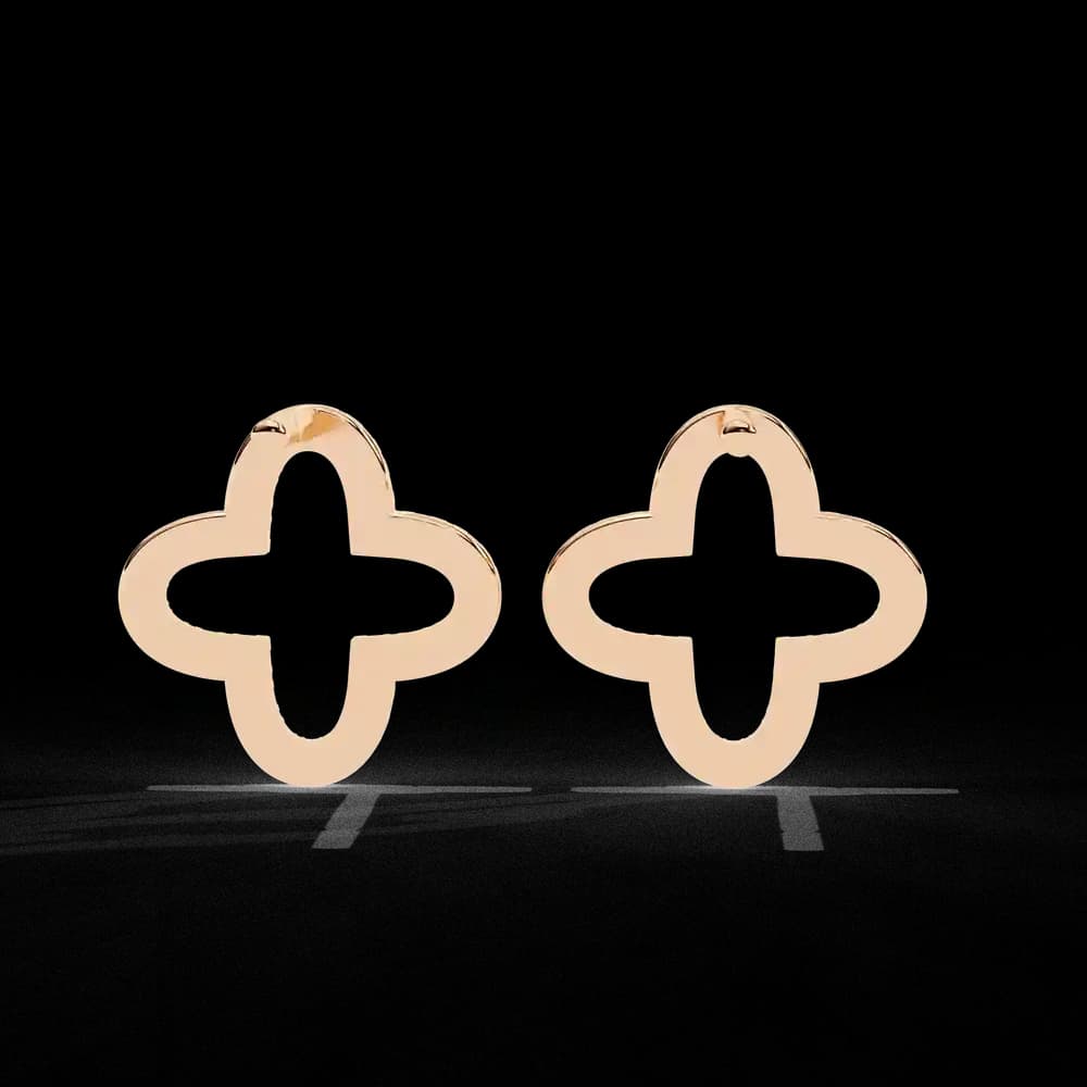 Four-Leaf Clover Lab Grown Diamond Stud Earrings - Image 5 Four-Leaf Clover Lab Grown Diamond Stud Earrings, view 5 of 22