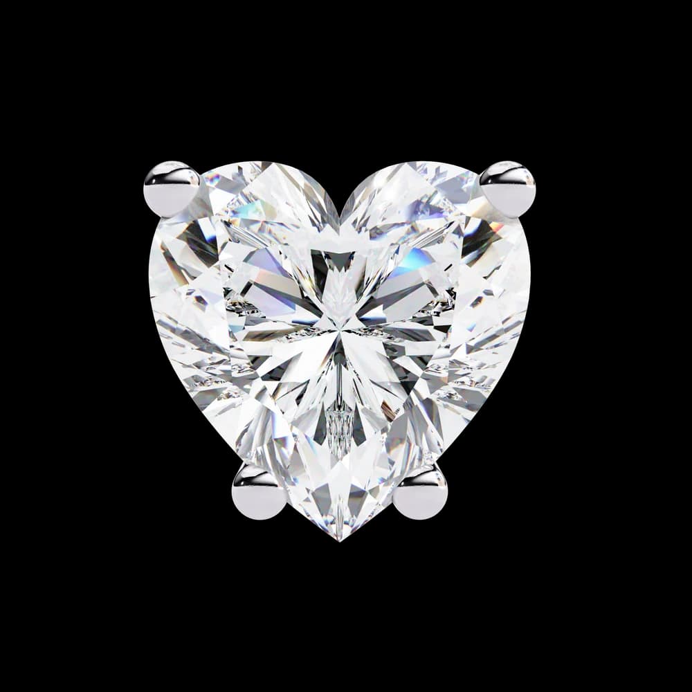 Four-Prong Heart Cut Lab Grown Diamond Stud Earrings - Image 10 Four-Prong Heart Cut Lab Grown Diamond Stud Earrings, view 10 of 16