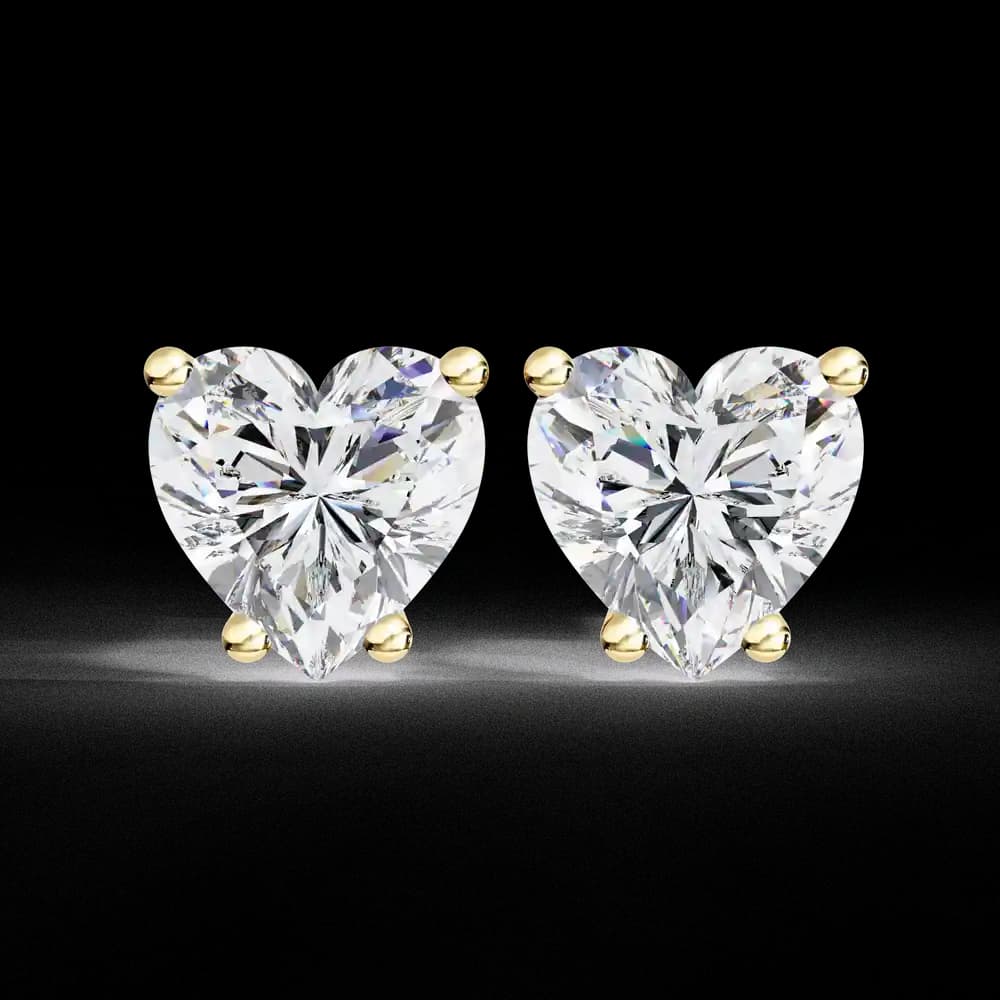 Four-Prong Heart Cut Lab Grown Diamond Stud Earrings - Image 13 Four-Prong Heart Cut Lab Grown Diamond Stud Earrings, view 13 of 16