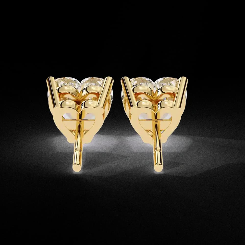 Four-Prong Heart Cut Lab Grown Diamond Stud Earrings - Image 3 Four-Prong Heart Cut Lab Grown Diamond Stud Earrings, view 3 of 16