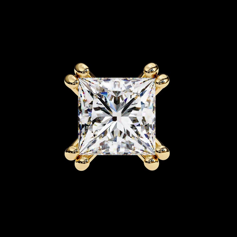 Four-Prong Princess Cut Lab Grown Diamond Stud Earrings - Image 10 Four-Prong Princess Cut Lab Grown Diamond Stud Earrings, view 10 of 16