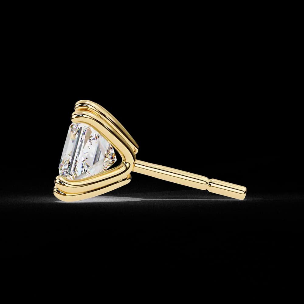 Four-Prong Princess Cut Lab Grown Diamond Stud Earrings - Image 13 Four-Prong Princess Cut Lab Grown Diamond Stud Earrings, view 13 of 16