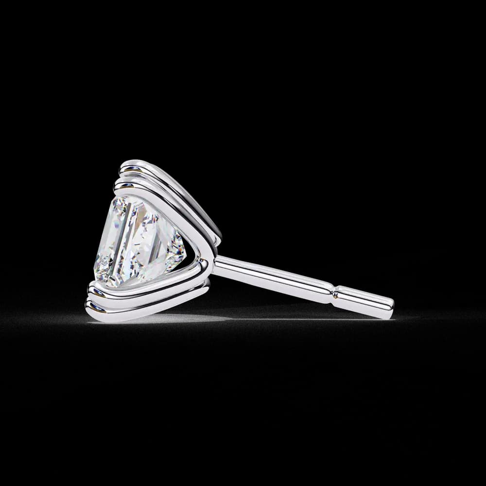 Four-Prong Princess Cut Lab Grown Diamond Stud Earrings - Image 16 Four-Prong Princess Cut Lab Grown Diamond Stud Earrings, view 16 of 16