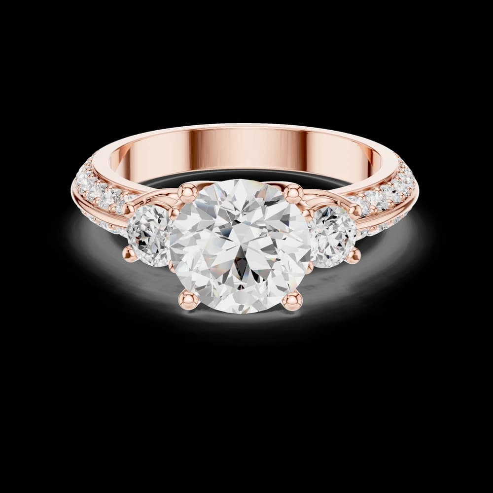 Fox Glove Lab Grown Diamond Round Halo Ring - Image 4 Fox Glove Lab Grown Diamond Round Halo Ring, view 4 of 9