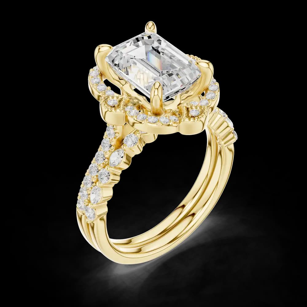 French Cut Lab Grown Diamond Ring - Image 5 French Cut Lab Grown Diamond Ring, view 5 of 6