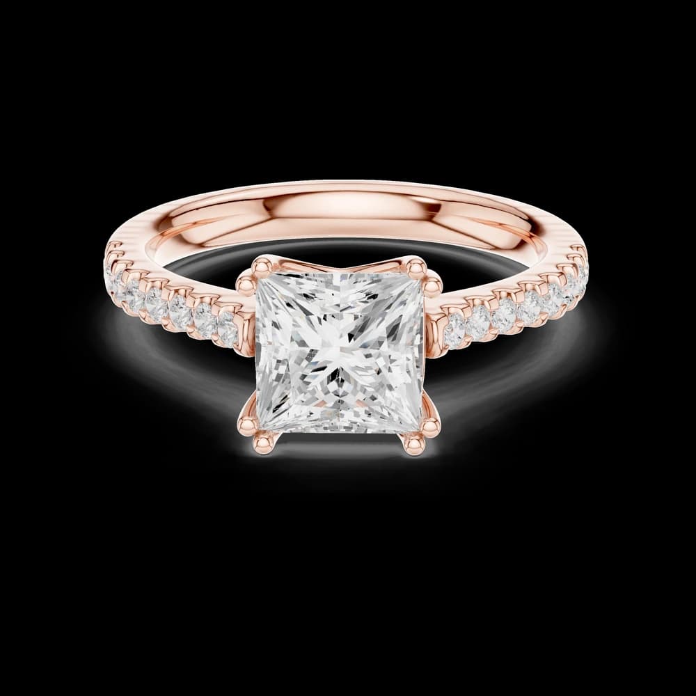 Freya Antique Milgrain Border Lab Grown Diamond Ring - Image 1 Freya Antique Milgrain Border Lab Grown Diamond Ring, view 1 of 6