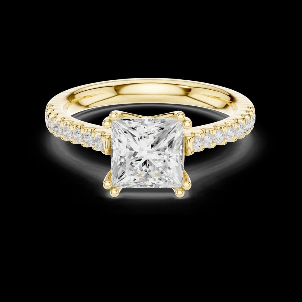 Freya Antique Milgrain Border Lab Grown Diamond Ring - Image 3 Freya Antique Milgrain Border Lab Grown Diamond Ring, view 3 of 6