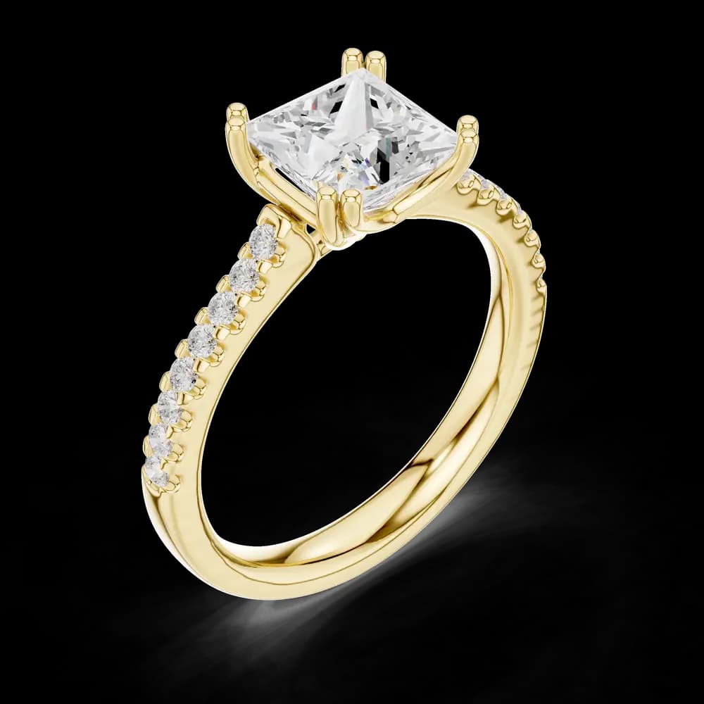 Freya Antique Milgrain Border Lab Grown Diamond Ring - Image 5 Freya Antique Milgrain Border Lab Grown Diamond Ring, view 5 of 6