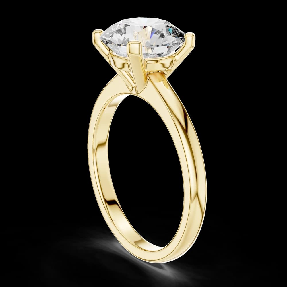 Round Solitaire Style Lab Grown Diamond Ring - Image 4 Round Solitaire Style Lab Grown Diamond Ring, view 4 of 5