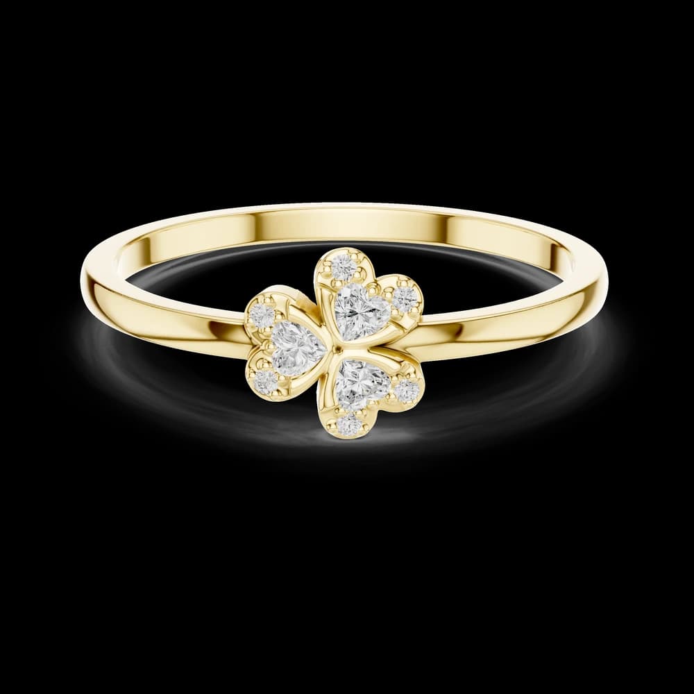Trefoil Clover Heart Lab Grown Diamond Ring - Image 3 Trefoil Clover Heart Lab Grown Diamond Ring, view 3 of 6