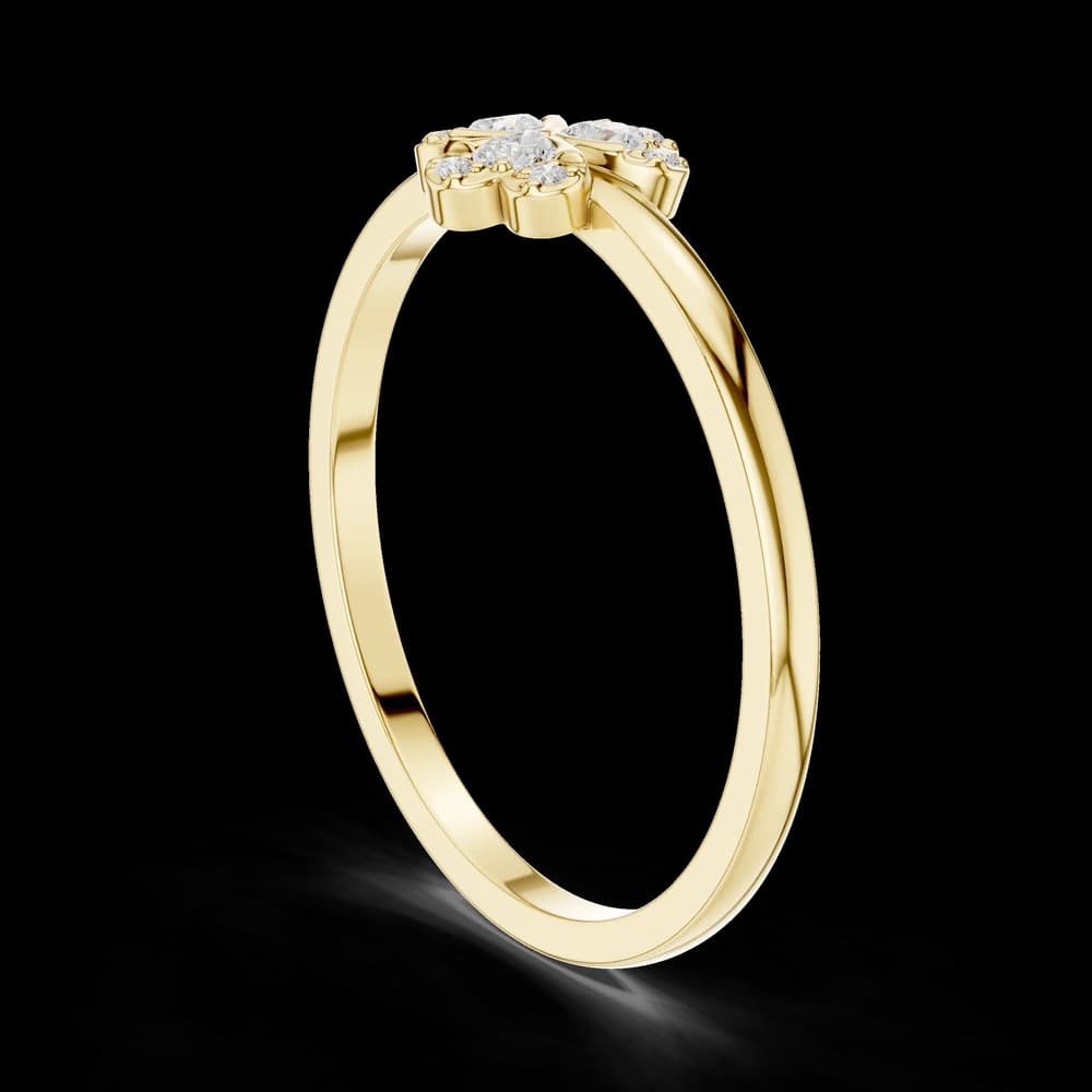 Trefoil Clover Heart Lab Grown Diamond Ring - Image 4 Trefoil Clover Heart Lab Grown Diamond Ring, view 4 of 6