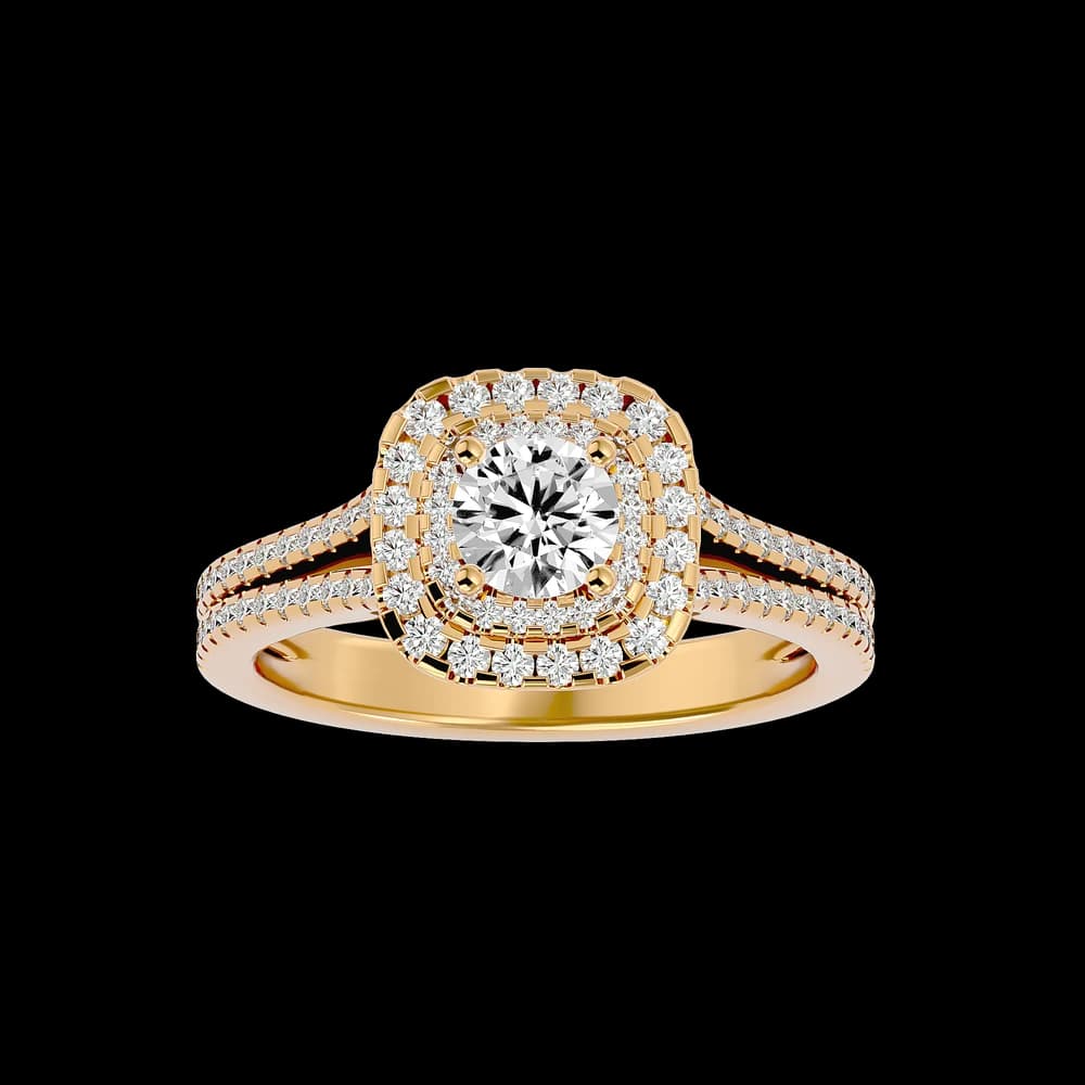 Double Halo Round Lab Grown Diamond Ring - Image 1 Double Halo Round Lab Grown Diamond Ring, view 1 of 5