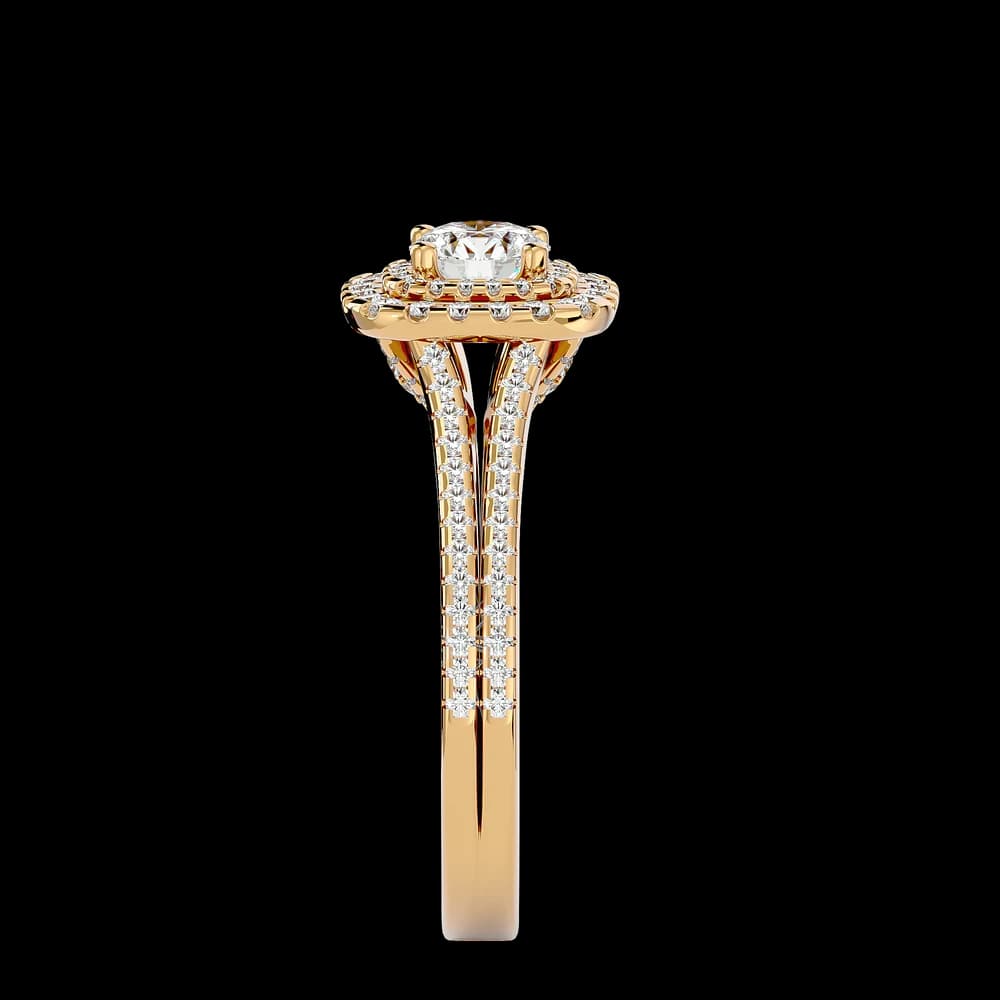 Double Halo Round Lab Grown Diamond Ring - Image 4 Double Halo Round Lab Grown Diamond Ring, view 4 of 5