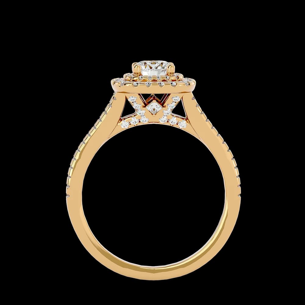 Double Halo Round Lab Grown Diamond Ring - Image 5 Double Halo Round Lab Grown Diamond Ring, view 5 of 5