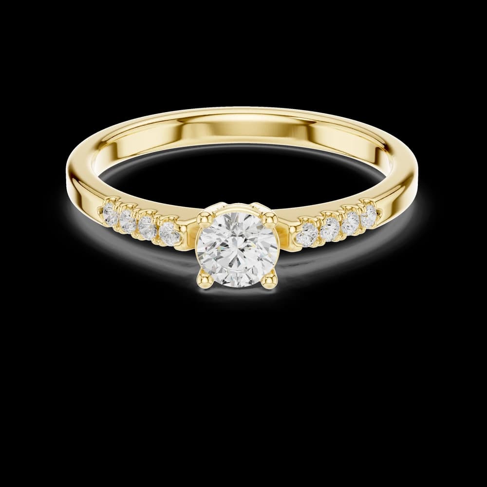 Pave Accent Round Solitaire Ring - Image 3 Pave Accent Round Solitaire Ring, view 3 of 6