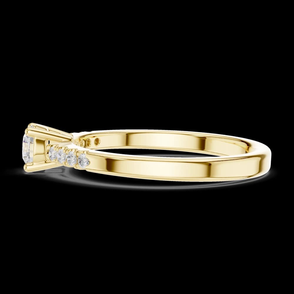 Pave Accent Round Solitaire Ring - Image 6 Pave Accent Round Solitaire Ring, view 6 of 6