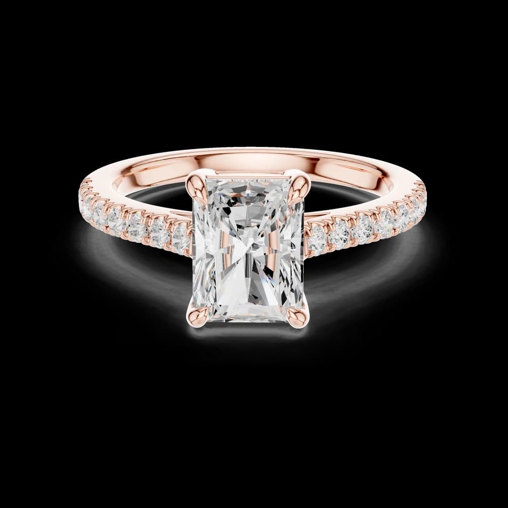 Radiant Stone With Pavé Lab Grown Diamond Ring - Image 1 Radiant Stone With Pavé Lab Grown Diamond Ring, view 1 of 6