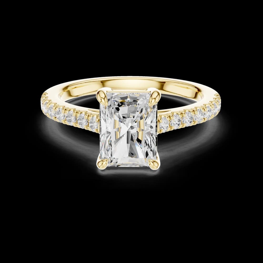 Radiant Stone With Pavé Lab Grown Diamond Ring - Image 3 Radiant Stone With Pavé Lab Grown Diamond Ring, view 3 of 6