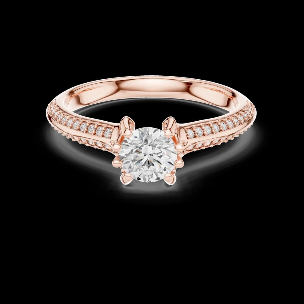 Round Center Pave Lab Grown Diamond Ring - Image 1 Round Center Pave Lab Grown Diamond Ring, view 1 of 1