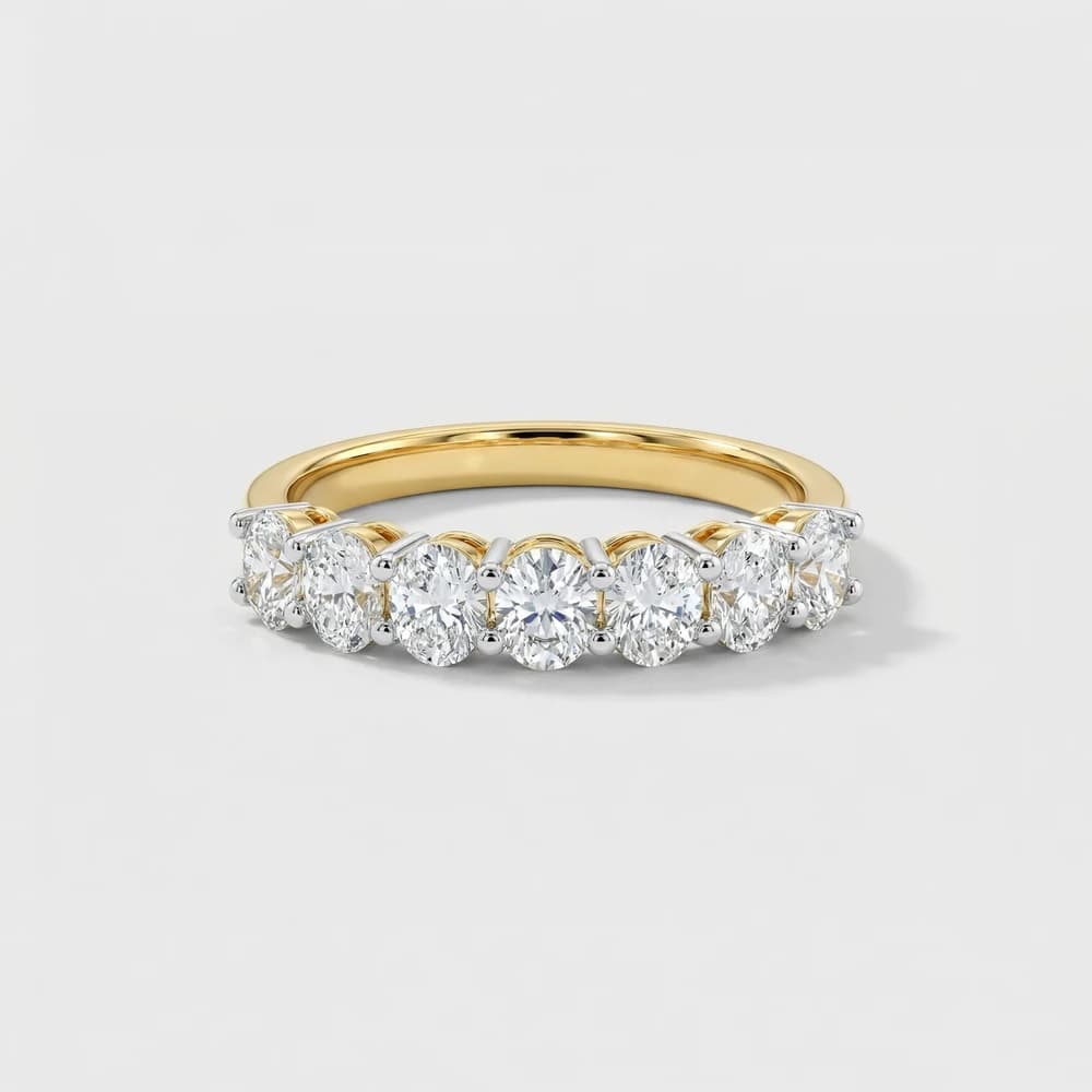 Classic Gold Half Eternity Lab Grown Diamond Ring - Image 1 Classic Gold Half Eternity Lab Grown Diamond Ring, view 1 of 3