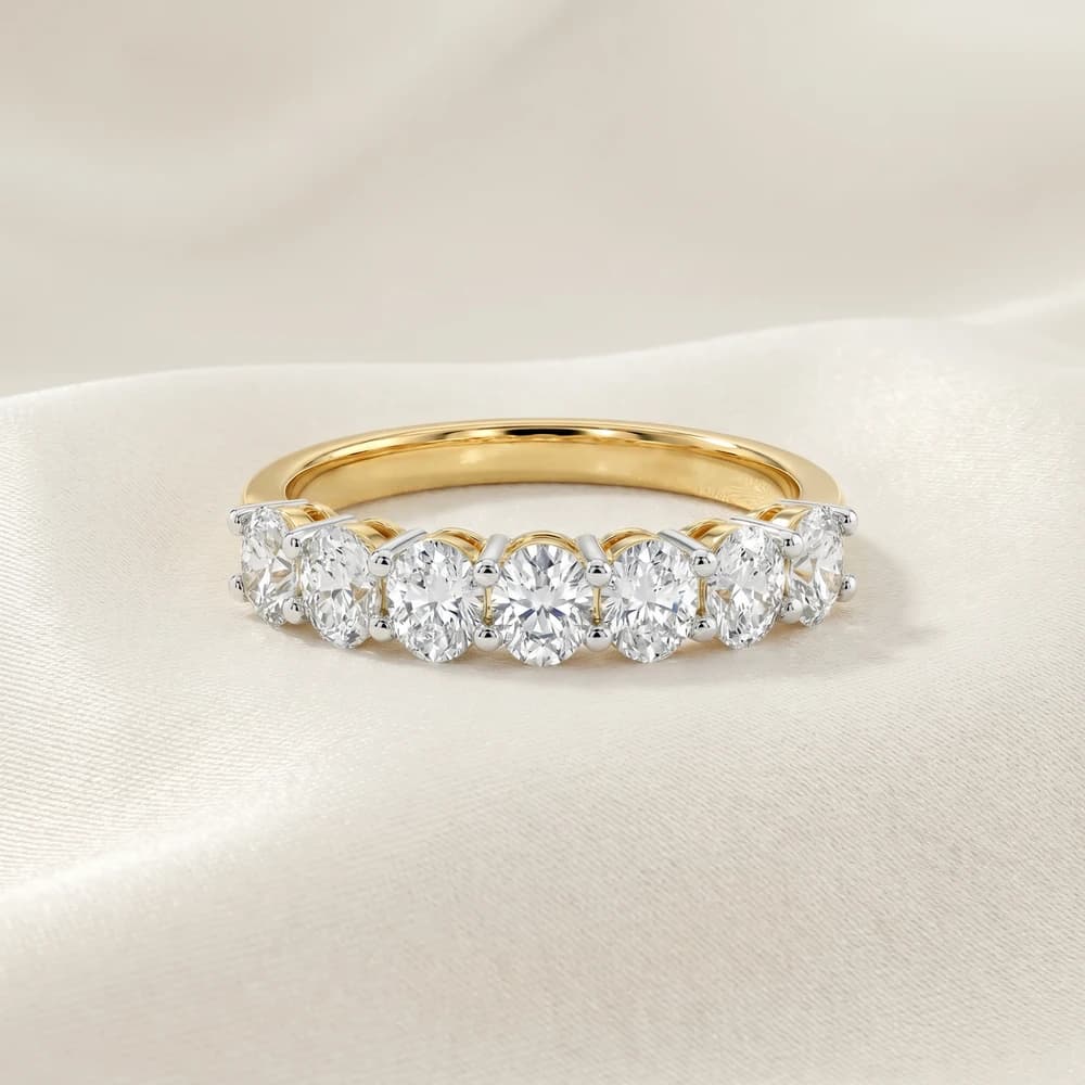 Classic Gold Half Eternity Lab Grown Diamond Ring - Image 3 Classic Gold Half Eternity Lab Grown Diamond Ring, view 3 of 3