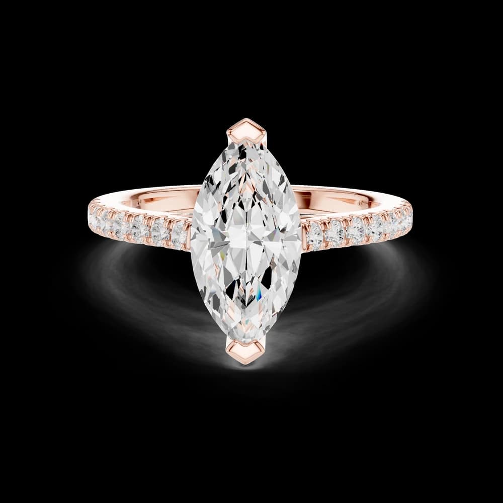 Elegant Marquise Pave Lab Grown Diamond Ring - Image 1 Elegant Marquise Pave Lab Grown Diamond Ring, view 1 of 6