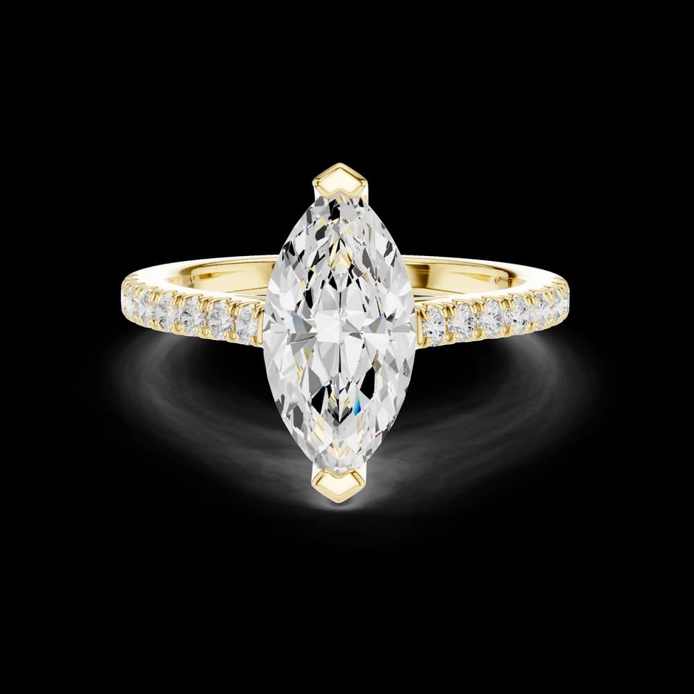 Elegant Marquise Pave Lab Grown Diamond Ring - Image 3 Elegant Marquise Pave Lab Grown Diamond Ring, view 3 of 6