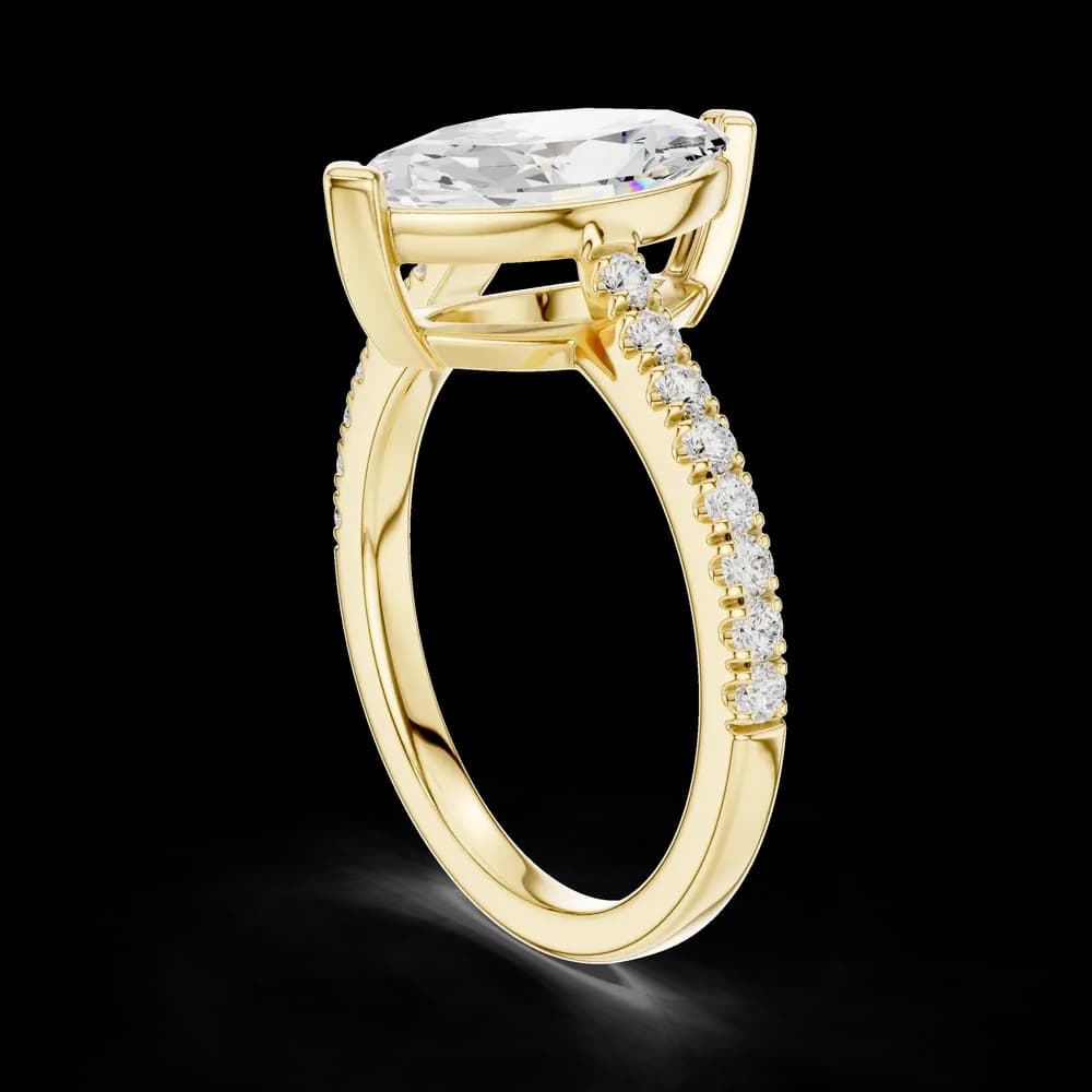 Elegant Marquise Pave Lab Grown Diamond Ring - Image 4 Elegant Marquise Pave Lab Grown Diamond Ring, view 4 of 6