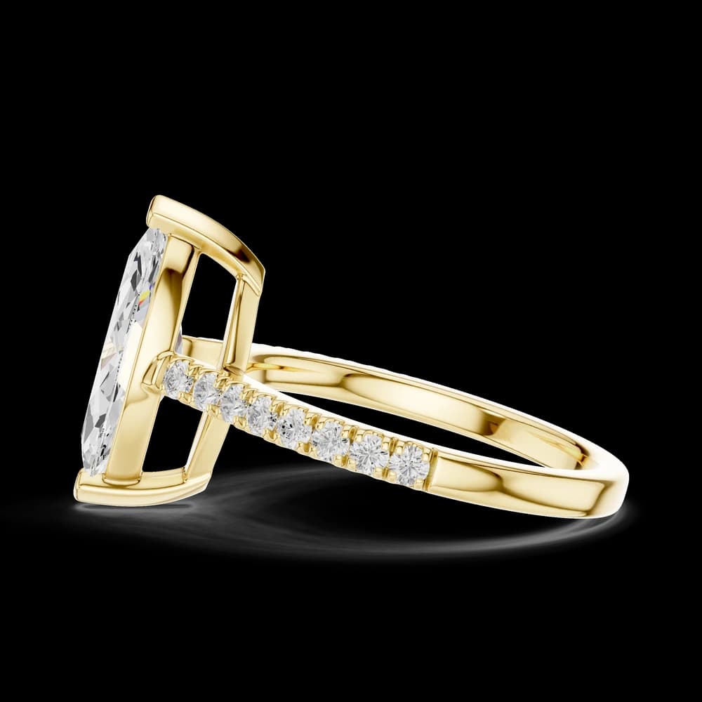 Elegant Marquise Pave Lab Grown Diamond Ring - Image 6 Elegant Marquise Pave Lab Grown Diamond Ring, view 6 of 6