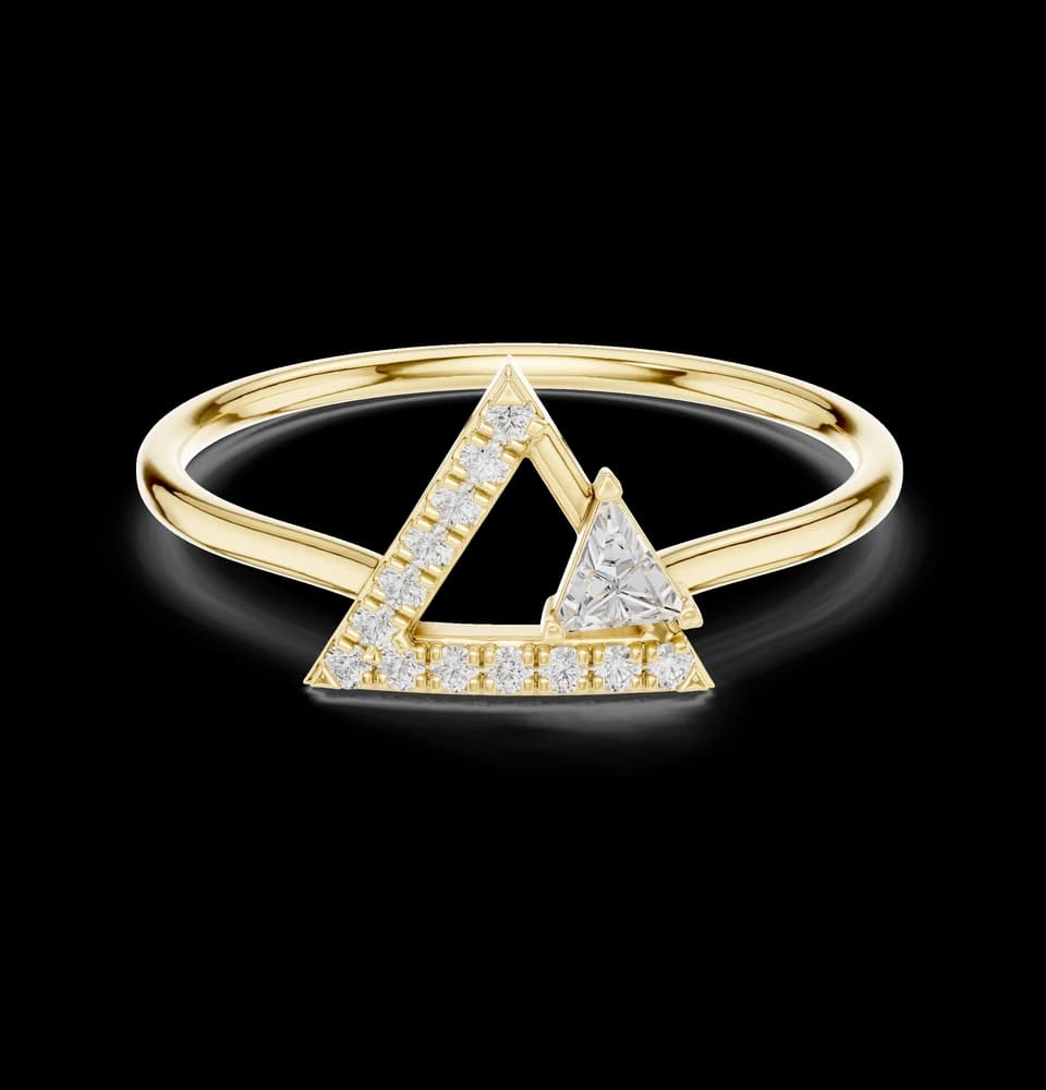 Geometric Triangle Lab Grown Diamond Ring - Image 3 Geometric Triangle Lab Grown Diamond Ring, view 3 of 6