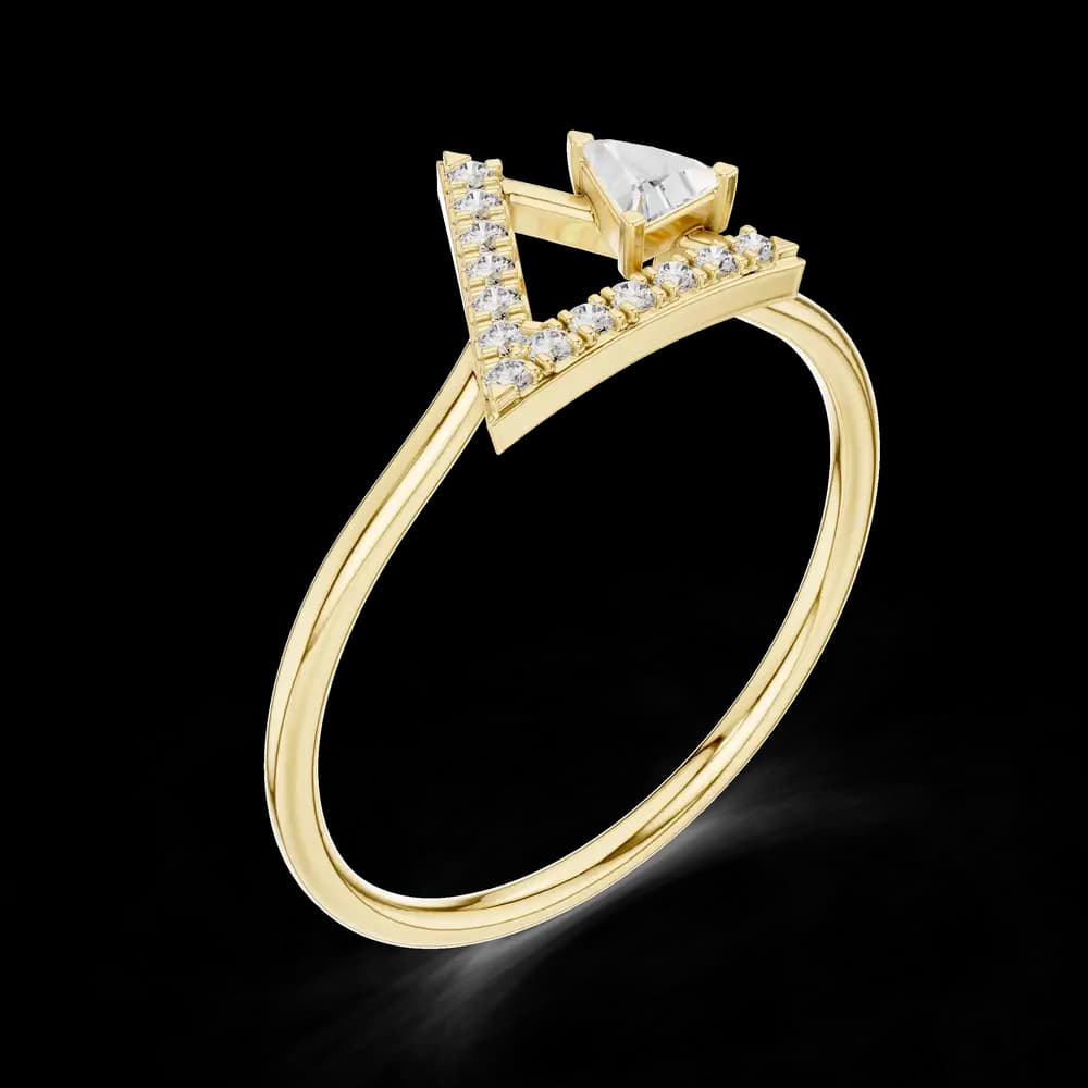 Geometric Triangle Lab Grown Diamond Ring - Image 5 Geometric Triangle Lab Grown Diamond Ring, view 5 of 6