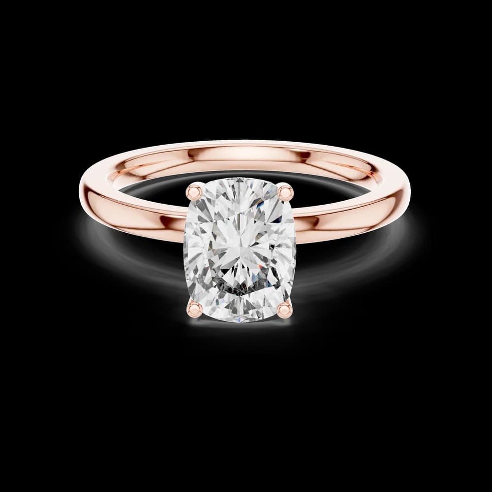 Rectangular Cushion Center Solitaire Lab Grown Diamond Ring - Image 1 Rectangular Cushion Center Solitaire Lab Grown Diamond Ring, view 1 of 6