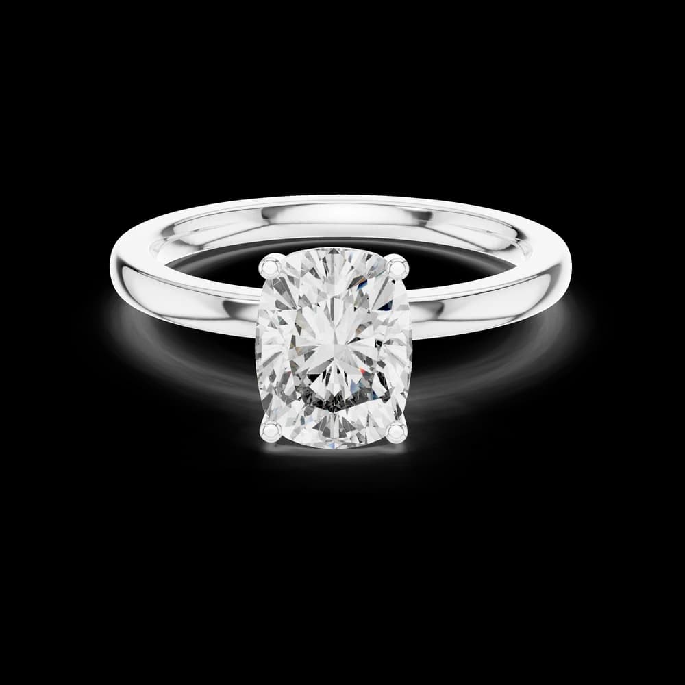 Rectangular Cushion Center Solitaire Lab Grown Diamond Ring - Image 2 Rectangular Cushion Center Solitaire Lab Grown Diamond Ring, view 2 of 6