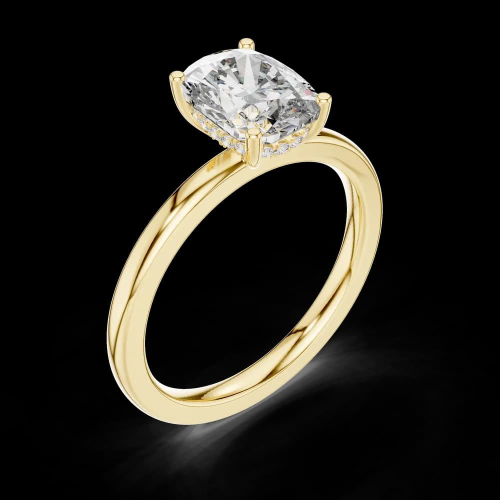 Rectangular Cushion Center Solitaire Lab Grown Diamond Ring - Image 5 Rectangular Cushion Center Solitaire Lab Grown Diamond Ring, view 5 of 6