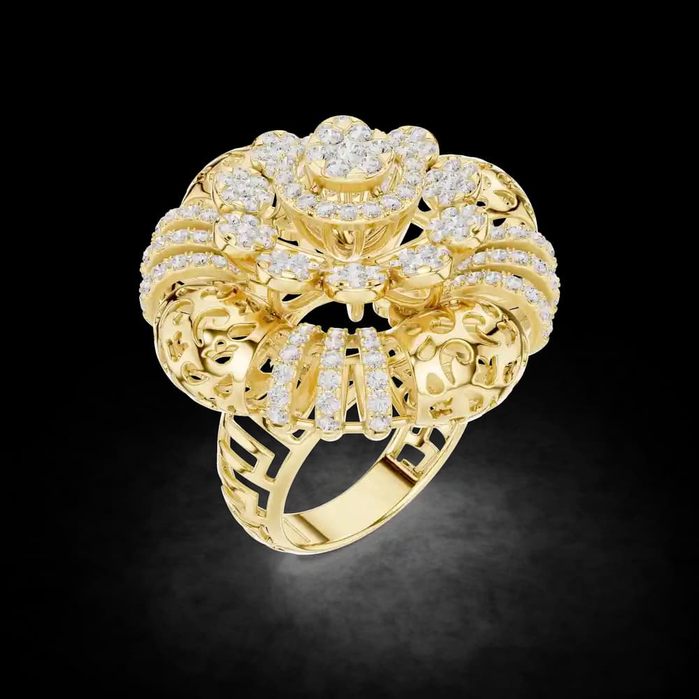Filigree Mandala Lab Grown Diamond Ring - Image 5 Filigree Mandala Lab Grown Diamond Ring, view 5 of 6