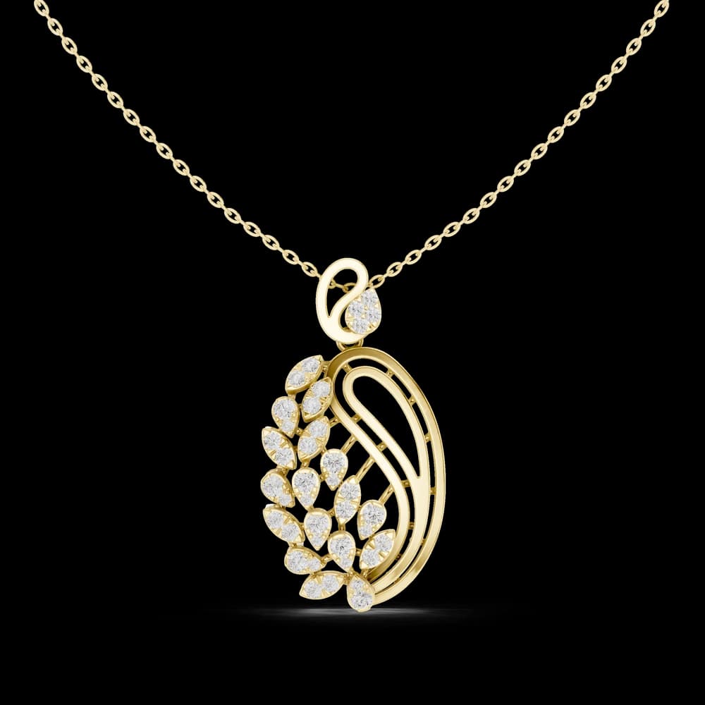 Gilded Petal Lab Grown Diamond Pendant - Image 3 Gilded Petal Lab Grown Diamond Pendant, view 3 of 6