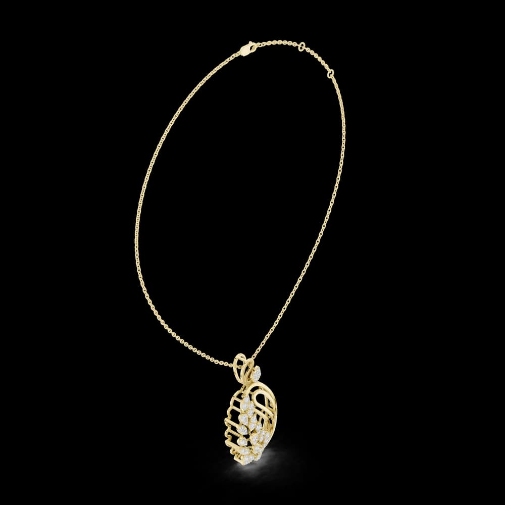 Gilded Petal Lab Grown Diamond Pendant - Image 4 Gilded Petal Lab Grown Diamond Pendant, view 4 of 6